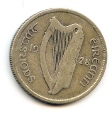 Ireland 1928 and 1930 silver florins, 2 avg circ pieces