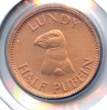 Lundy Island 1929 1/2 puffin choice BU RD
