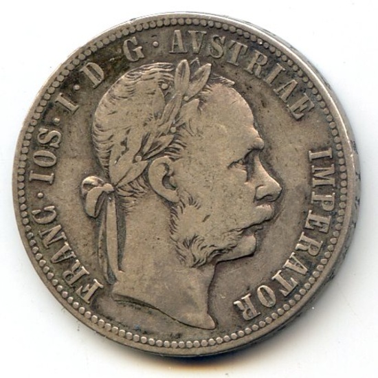 Austria 1881 silver florin about VF