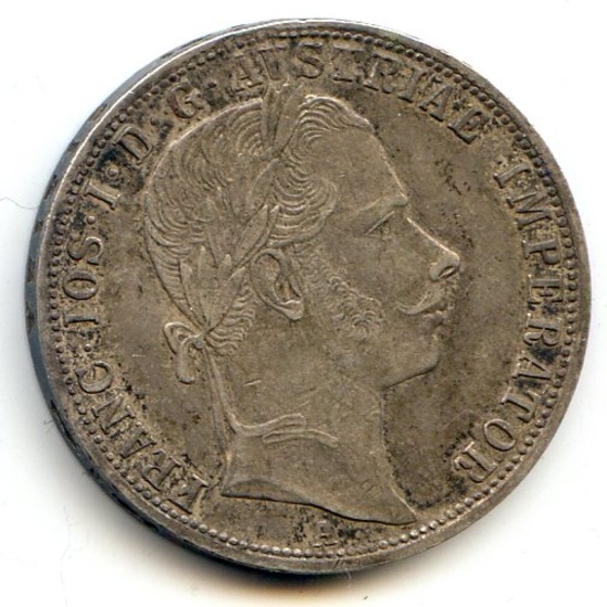 Austria 1860-A silver florin XF