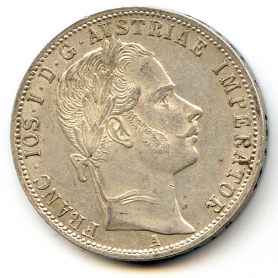 Austria 1861-A silver florin UNC
