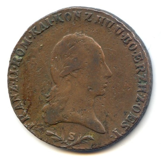 Austria 1800-S 6 kreuzer F/VF