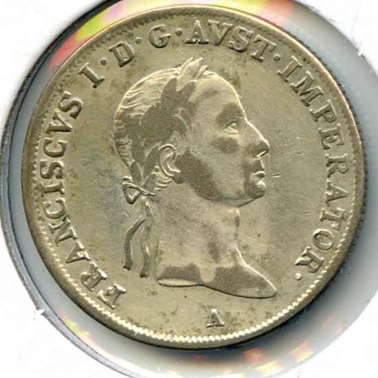 Austria 1832-A silver 20 kreuzer XF