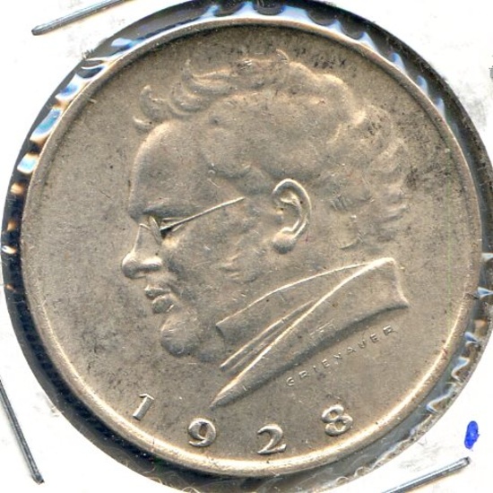 Austria 1928 silver 2 schilling Schubert UNC