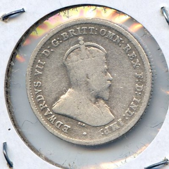 Australia 1910 silver 6 pence VG/F
