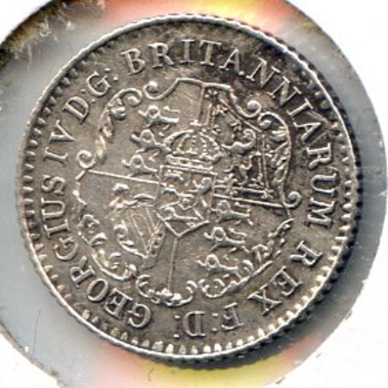 British West Indies 1822 silver 1/16 dollar XF