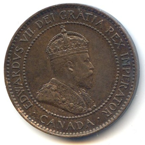 Canada 1903-1916 large cents, 4 pieces XF or better