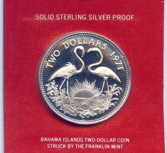 Bahamas 1971 silver 2 dollars PROOF
