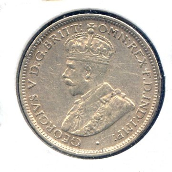 British West Africa 1913 silver 6 pence XF