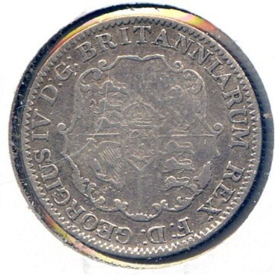 British West Indies 1822 silver 1/8 dollar good VF