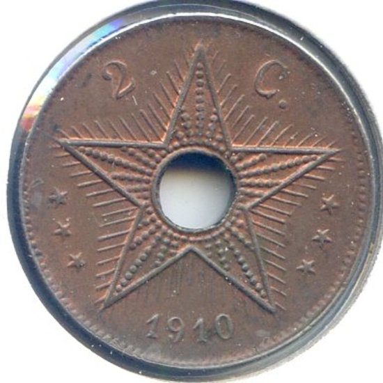 Belgian Congo 1910 2 centimes UNC RB