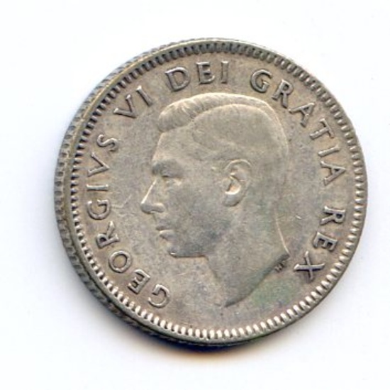 Canada 1948 silver 10 cents XF KEY DATE