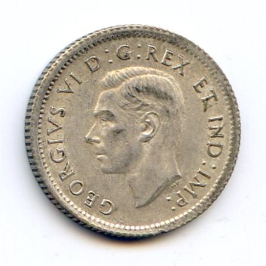 Canada 1939 silver 10 cents lustrous AU/UNC better date