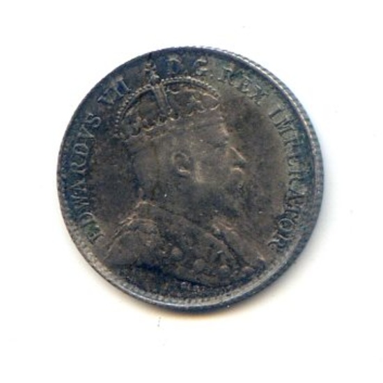 Canada 1907 silver 5 cents XF dark tone