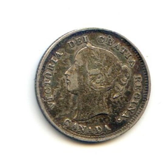 Canada 1901 silver 5 cents good VF