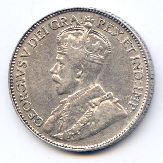 Canada 1920 silver 25 cents XF