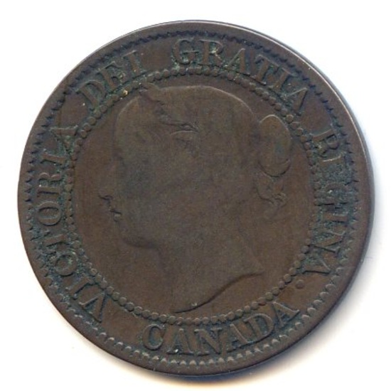 Canada 1859 large cent Wide 9 good F
