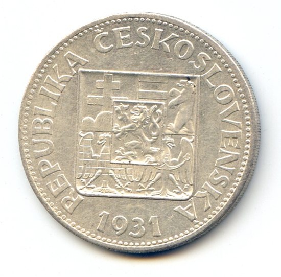 Czechoslovakia 1931 silver 10 korun AU