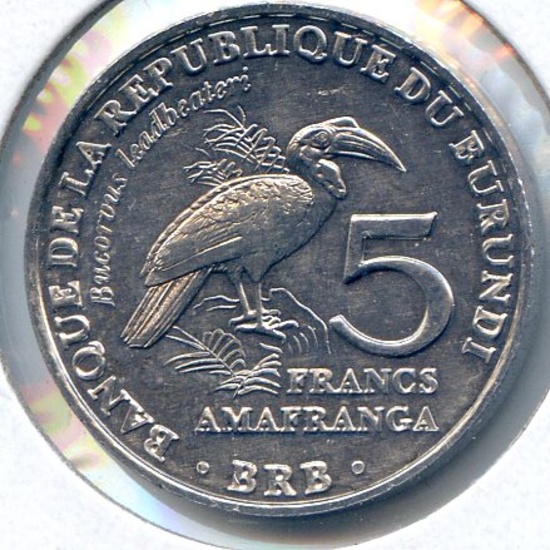 Burundi 2014 5 francs African Birds, 6 choice BU pieces