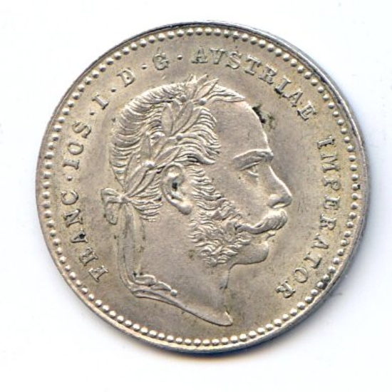 Austria 1868 silver 20 kreuzer BU