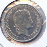 Hungary 1848-B silver 20 krajczar nice AU/UNC