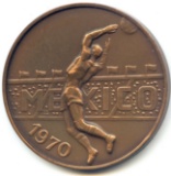 Mexico 1970 bronze World Cup medal AU/UNC