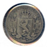 Norway 1902 silver 25 ore about VF