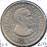 Dominican Republic 1955 silver peso Trujillo UNC