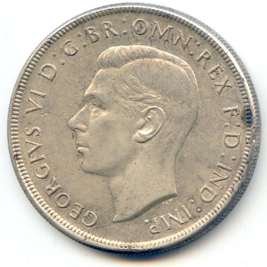 Australia 1937 silver crown lustrous UNC