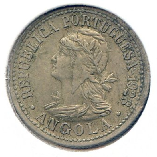 Angola 1928 10 centavos AU