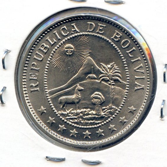 Bolivia 1939 10 and 50 centavos, 2 gem BU pieces