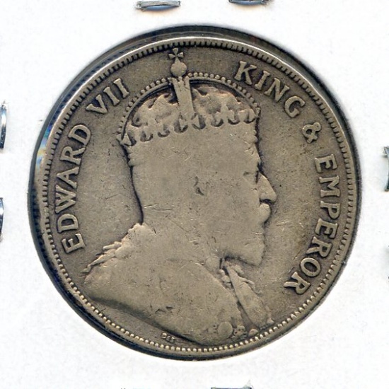 British Honduras 1907 silver 50 cents VG/F VERY SCARCE