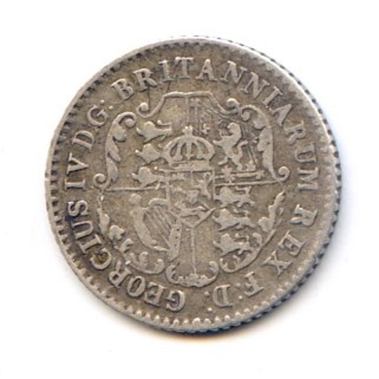 British West Indies 1822 silver 1/16 dollar VF