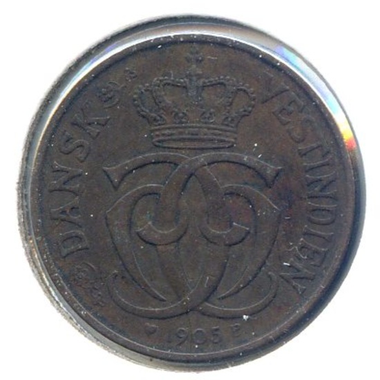Danish West Indies 1905 1 cent XF