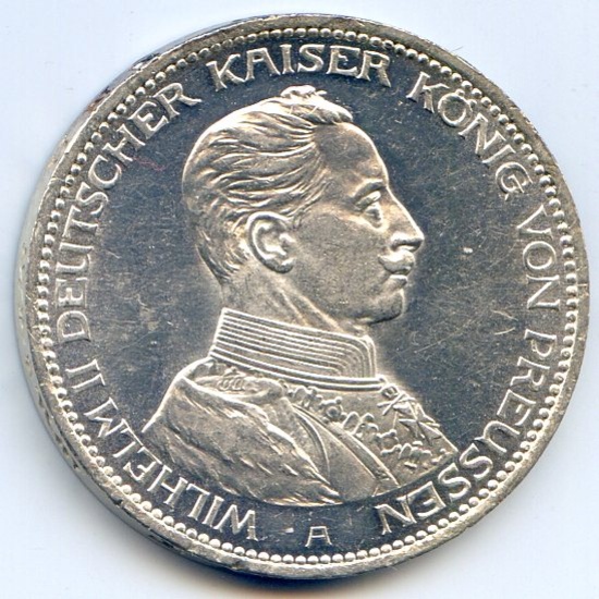 Germany/Prussia 1914-A silver 3 marks superb prooflike BU