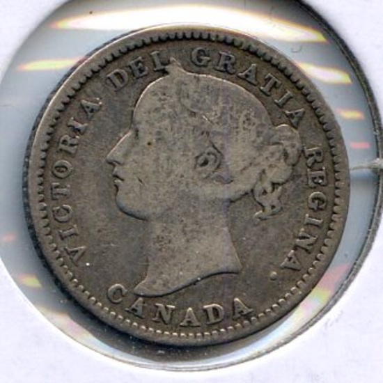 Canada 1896 silver 10 cents VG/F