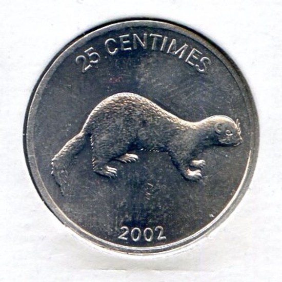 Congo/Democratic Republic 2002 set of animal coins, 8 BU pieces