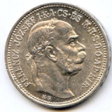 Hungary 1914 silver 1 korona BU