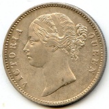 India/British 1840 silver rupee lustrous AU/UNC