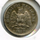 Mexico 1893 DoD silver 10 centavos XF
