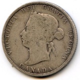 Canada 1871 silver 25 cents VG
