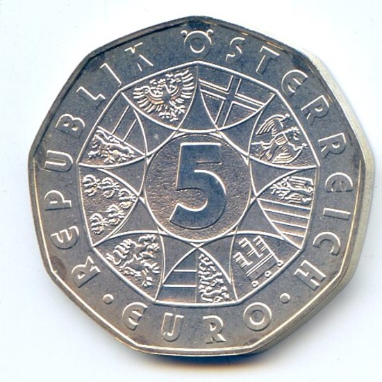 Austria 2004 silver 5 euros BU