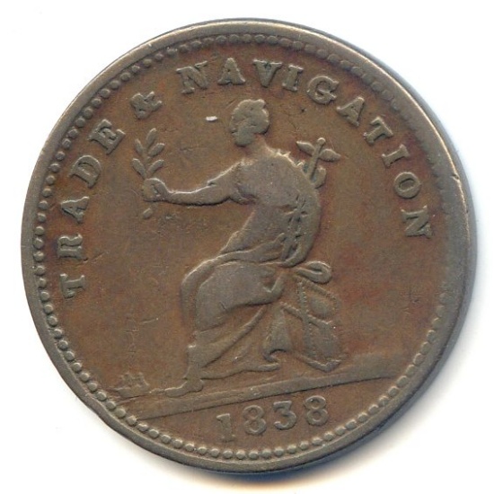 British Guyana 1838 1 stiver token F