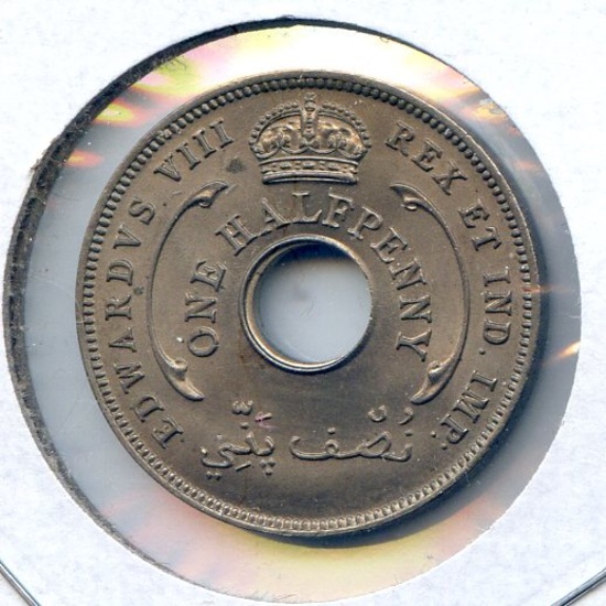 British West Africa 1936 halfpenny choice BU
