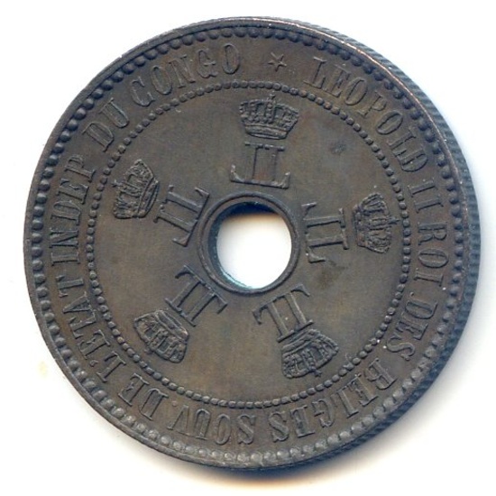Congo Free State 1888/7 5 centimes AU BN