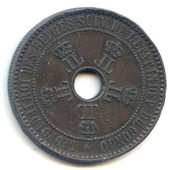 Congo Free State 1894 5 centimes XF/AU