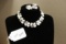 Lisner White Thermoset Necklace and Earring Set
