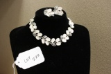 Lisner White Thermoset Necklace and Earring Set