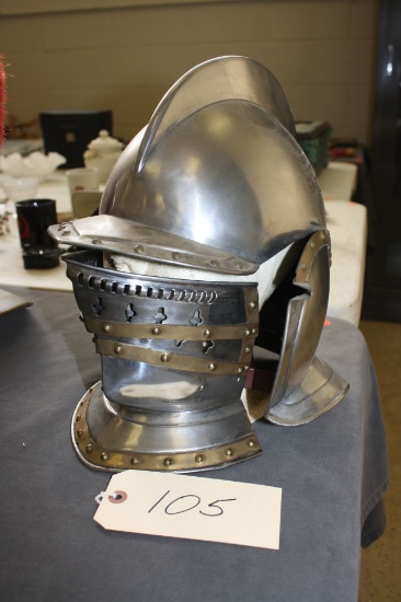 EUROPEAN KNIGHT'S HELMET, (REPLICA), 12 1/2" TALL