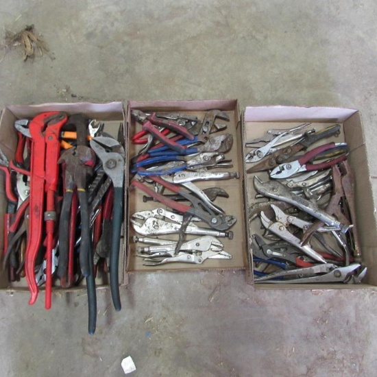 Channel locks, vice grips, pipe wrench,